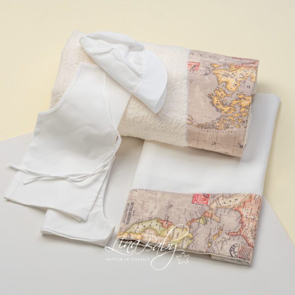 CHRISTENING OILCLOTHS SET ”LITTLE EXPLORER” CHRISTENING OILCLOTHS SET ”LITTLE EXPLORER”