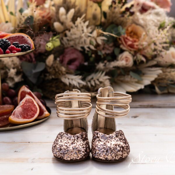 Βαπτιστικά ανατομικά παπουτσάκια Stova Bambini rose gold glitter Βαπτιστικά ανατομικά παπουτσάκια Stova Bambini rose gold glitter