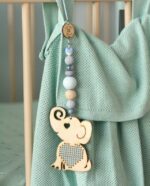 Baby Charm Embroidery Elephant Blue Baby Charm Embroidery Elephant Blue