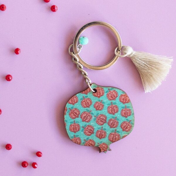 Key Chain Charm With Pomegranates