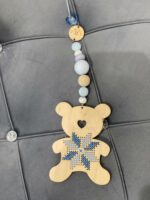 Baby Charm Embroidery Teddy bear Blue