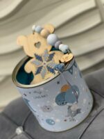 Baby Charm Embroidery Teddy bear Blue