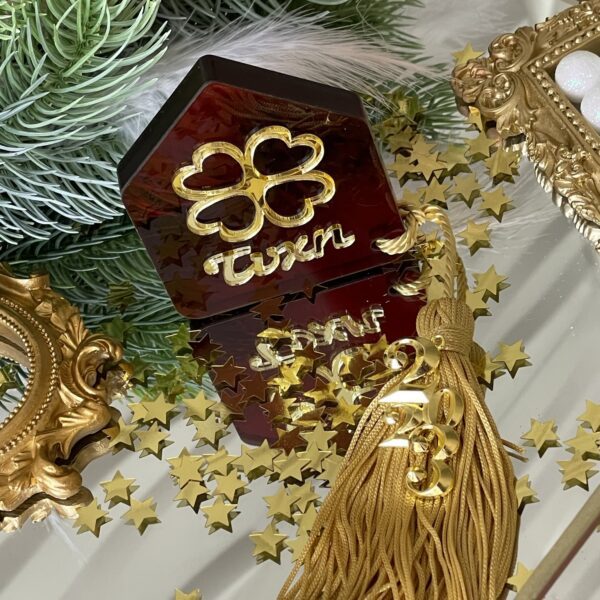 Γούρι σπιτάκι τετράφυλλο τριφύλλι ”Τύχη”