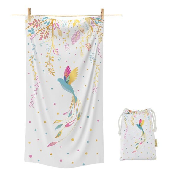 Beach towel bird by Soap Tales