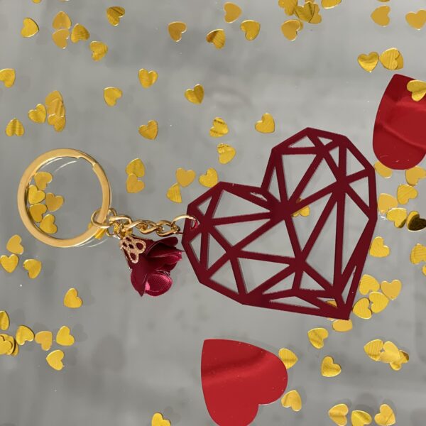 Diamond heart keychain