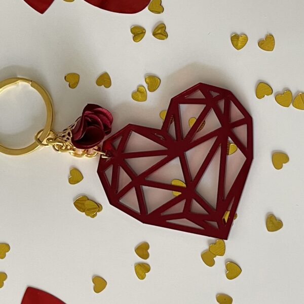 Diamond heart keychain