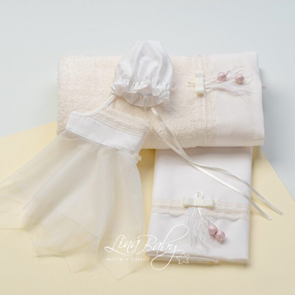Exclusive “Vintage Pinky” christening cloth set Exclusive “Vintage Pinky” christening cloth set