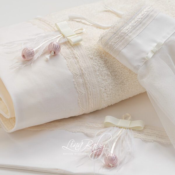 Exclusive “Vintage Pinky” christening cloth set Exclusive “Vintage Pinky” christening cloth set