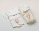 Essential “Macrame Boy” christening cloth set