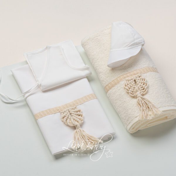 Essential “Macrame Boy” christening cloth set Essential “Macrame Boy” christening cloth set