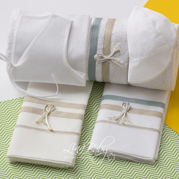 Set Essential ”Sea Waves” baptism cloth