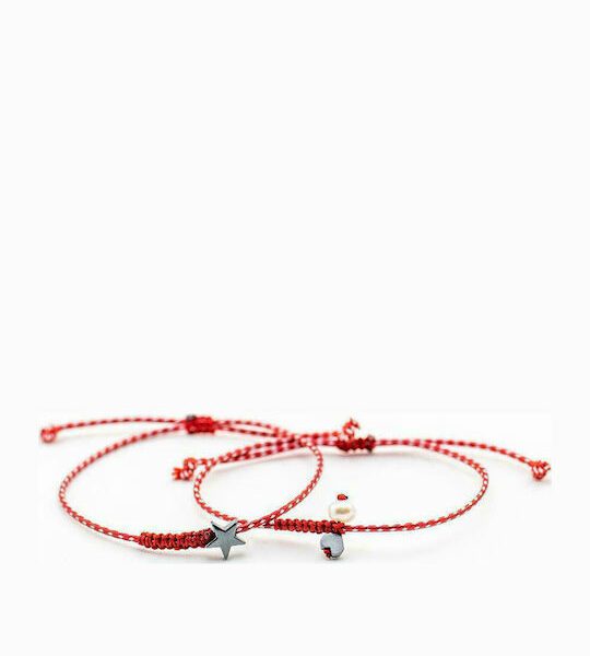 SET of 2 handmade bracelets with heart and star made of hematite and pearl SET of 2 handmade bracelets with heart and star made of hematite and pearl