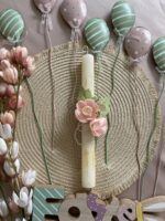 Λαμπάδα ”Flowers & pearls”