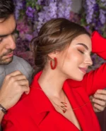 Κολιέ Καρδούλες Χρυσό Μπορντώ