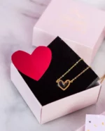 Κολιέ Καρδούλες Χρυσό Μπορντώ