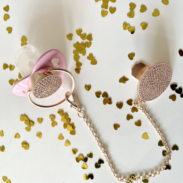 Πιπίλα Luxury Βάπτισης rose gold