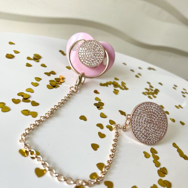 Πιπίλα Luxury Βάπτισης rose gold