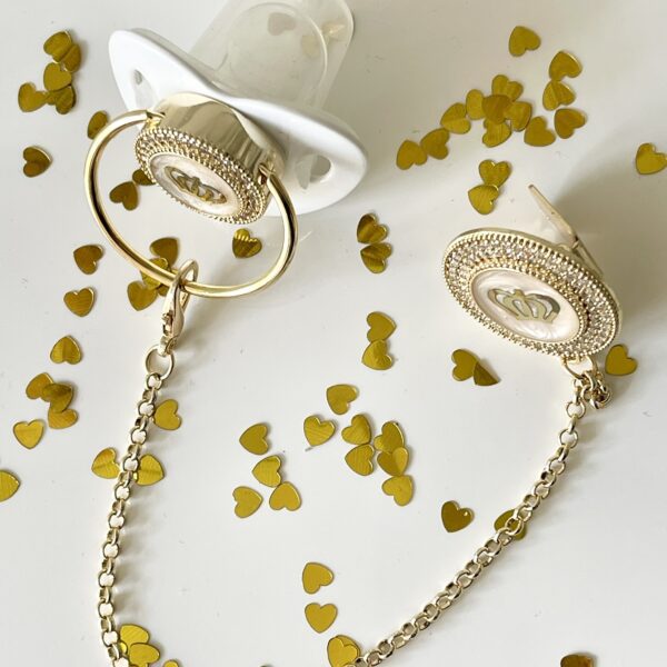 Πιπίλα Luxury Βάπτισης Gold Crown