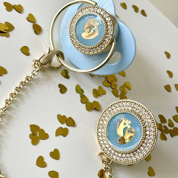 Πιπίλα Luxury Βάπτισης Baby Feet