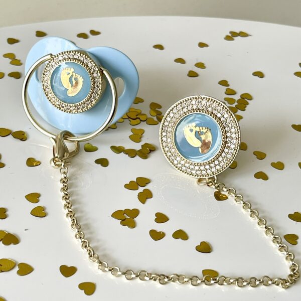 Πιπίλα Luxury Βάπτισης Baby Feet