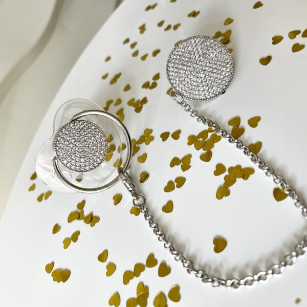 Πιπίλα Luxury Βάπτισης silver