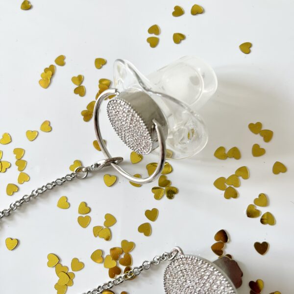 Πιπίλα Luxury Βάπτισης silver