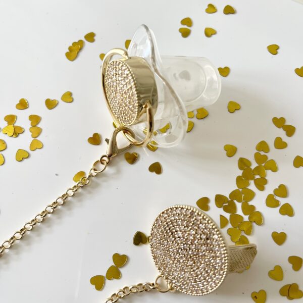 Πιπίλα Luxury Βάπτισης gold