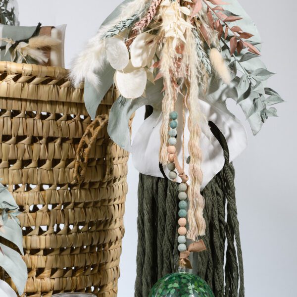 Σετ βάπτισης Boho mint με καλάθι