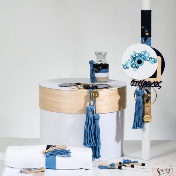 Σετ βάπτισης Greek Eye  με καπελιέρα