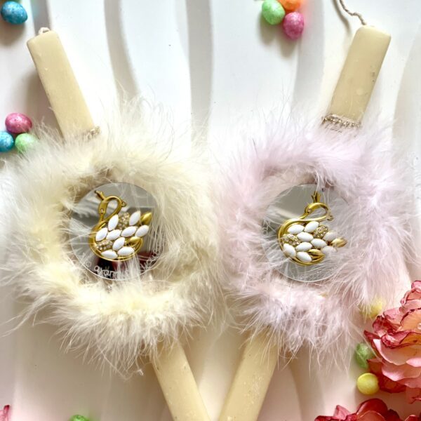 Λαμπάδα ”Κύκνος το αγαπημένο μου βαφτιστήρι ”