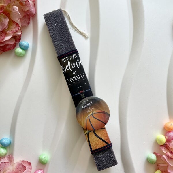 Σετ λαμπάδα & καμβάς ”Basket”