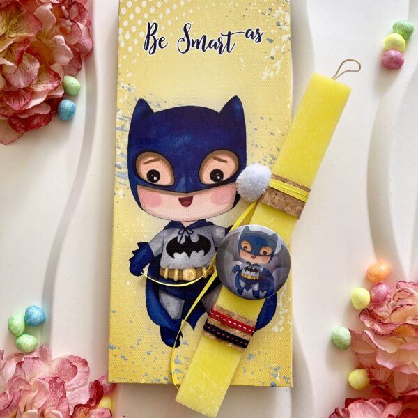 Σετ λαμπάδα & καμβάς ”Batman”