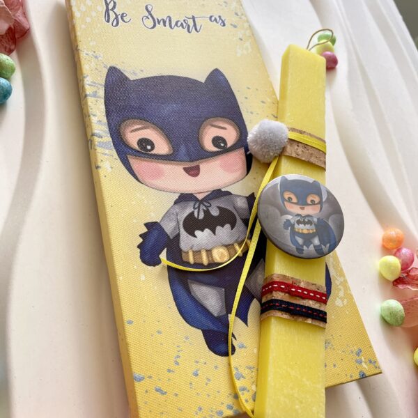 Σετ λαμπάδα & καμβάς ”Batman”