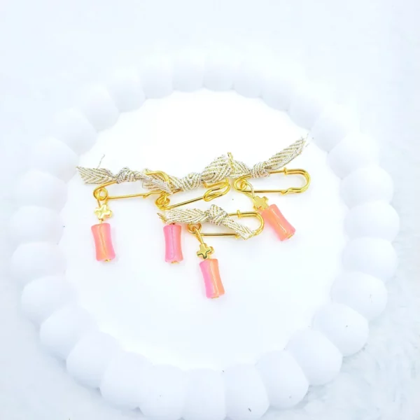 Μαρτυρικό πέτου με ροζ χάντρα KYMI