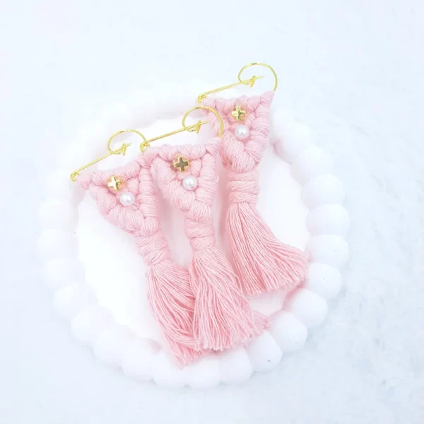 Μαρτυρικό πέτου μακραμέ ροζ KYMI