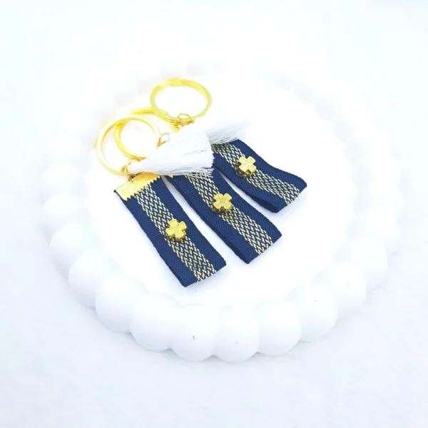 Μαρτυρικό μπρελόκ με blue navy κορδέλα kymi