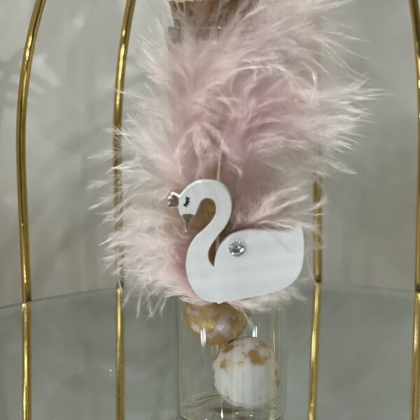 Μπομπονιέρα γυάλινος σωλήνας με κύκνο