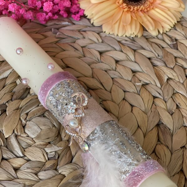 Λαμπάδα με καρφίτσα Love