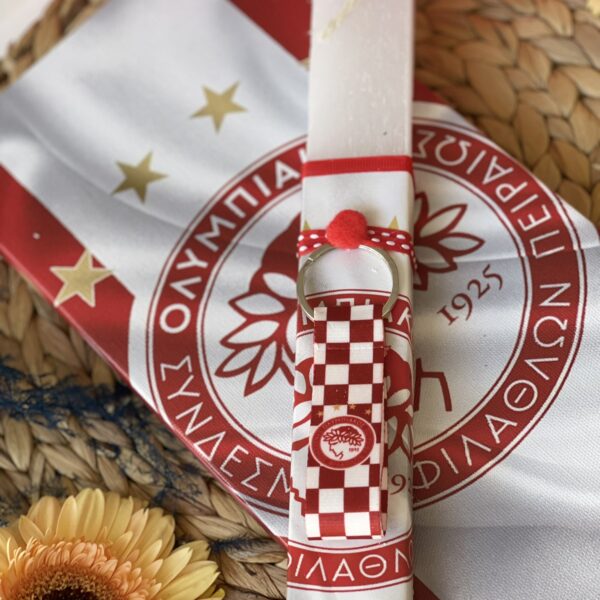 Σετ λαμπάδα & καμβάς ”Ολυμπιακός”