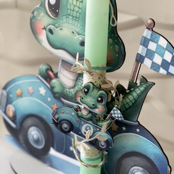 Λαμπάδα με stand ”Δεινοσαυράκι΄΄