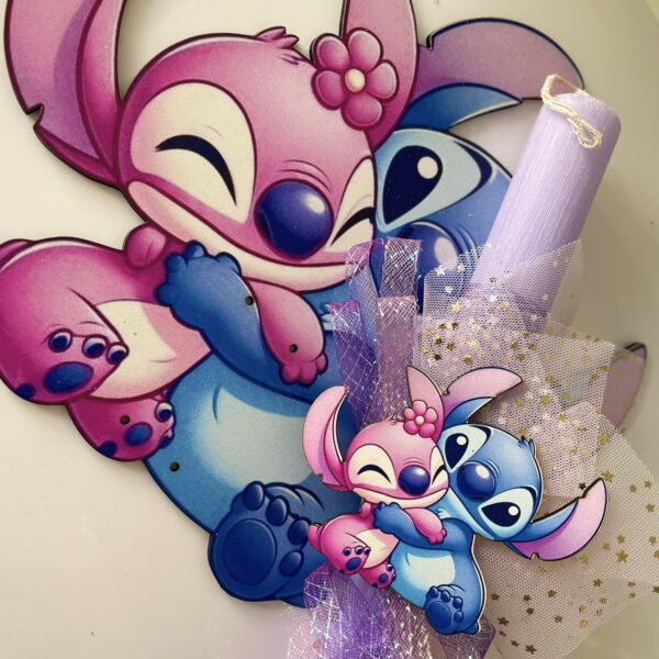 SET λαμπάδα με καδράκι ”Stitch”