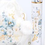 Μπομπονιέρα Σακίδιο πλάτης μπλε λουλούδια μαζί με μπρελόκ