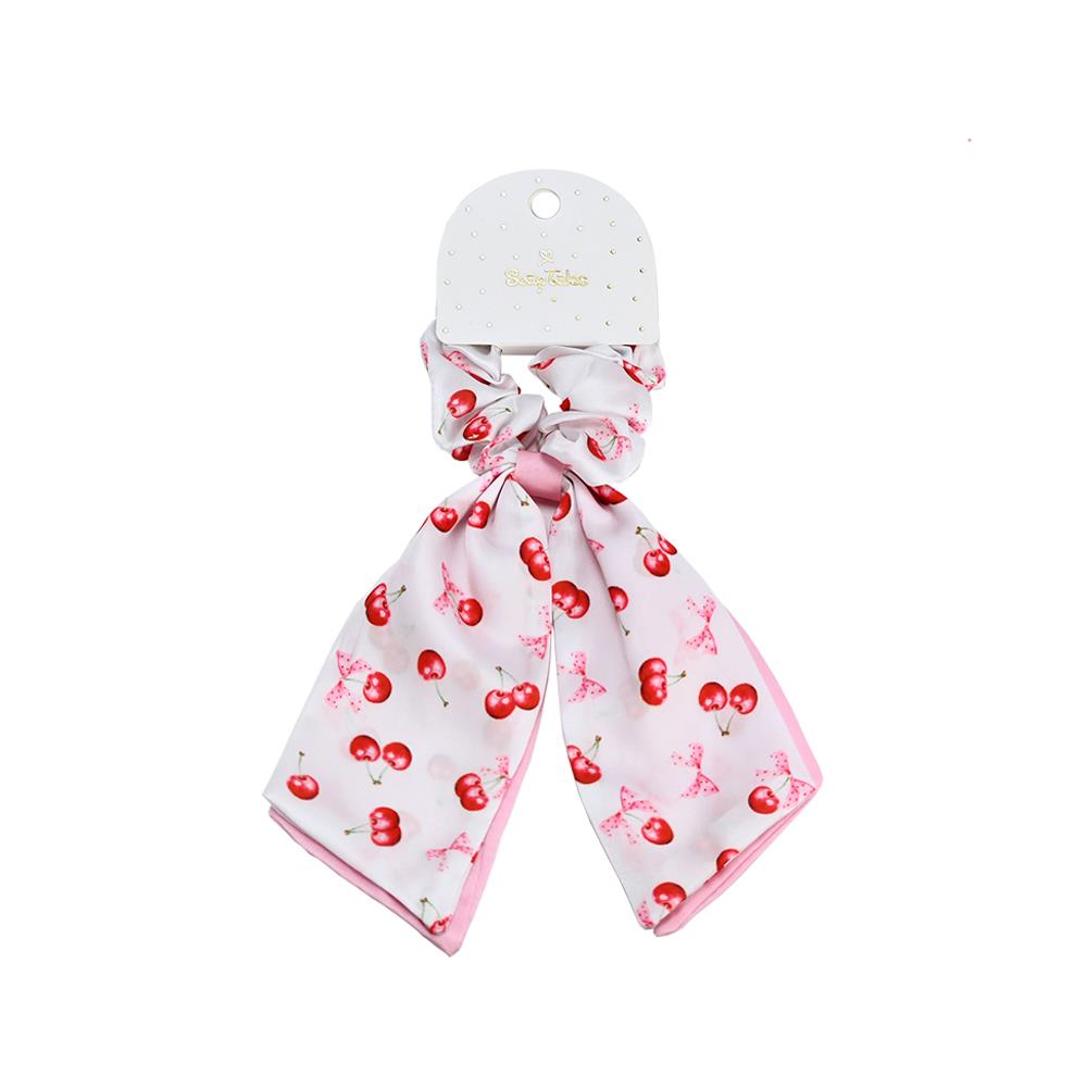 Μπομπονιέρα Scrunchie με μαντίλι cherry bloom Μπομπονιέρα Scrunchie με μαντίλι cherry bloom