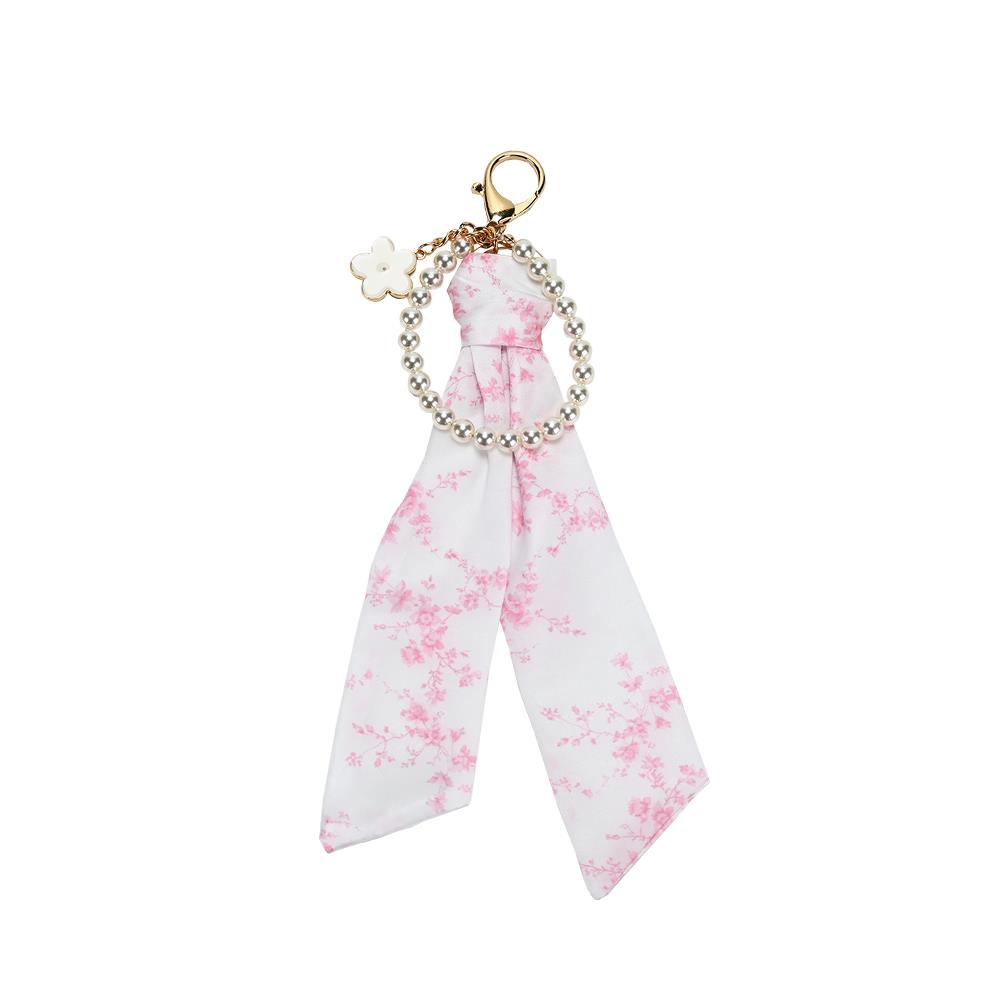 Μπομπονιέρα Charm με μαντιλάκι και πέρλες pink toile Μπομπονιέρα Charm με μαντιλάκι και πέρλες pink toile