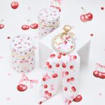 Μπομπονιέρα Charm με μαντιλάκι και πέρλες cherry