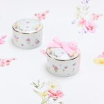 Μπομπονιέρα Μπιζουτιέρα από πορσελάνη pink fleur