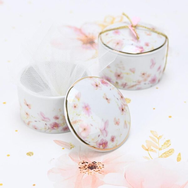 Μπομπονιέρα Μπιζουτιέρα από πορσελάνη pink blossom