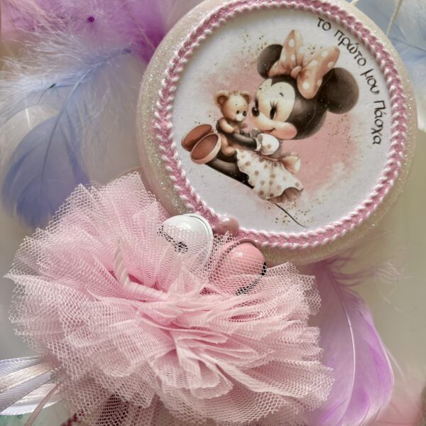 Λαμπάδα  σε σχήμα γλειφιτζούρι ”Το πρώτο μου Πάσχα Minnie’