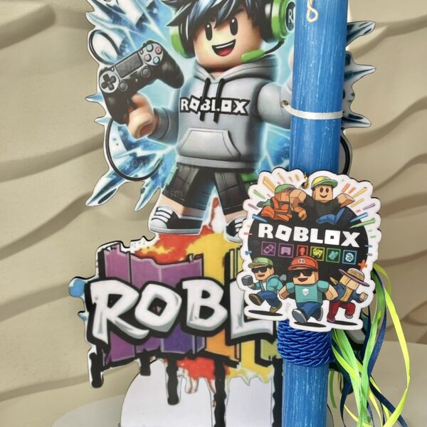 SET λαμπάδα και φιγούρα stand ”Roblox”