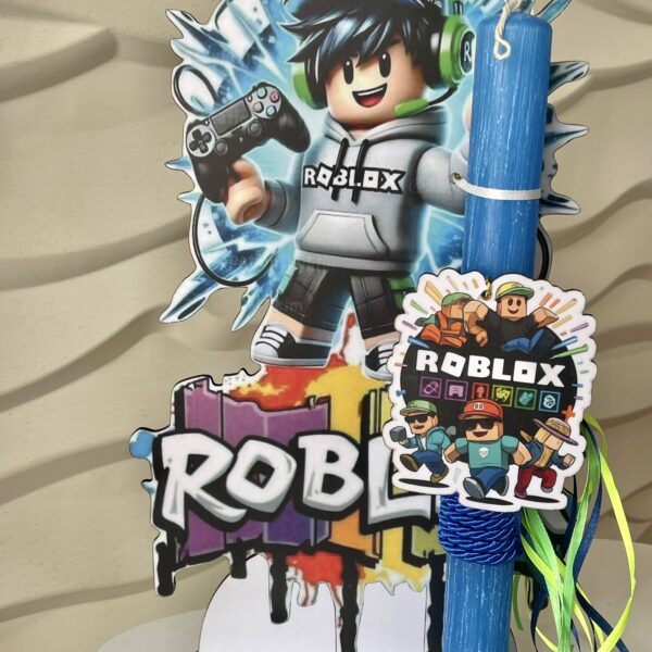 SET λαμπάδα και φιγούρα stand ”Roblox”